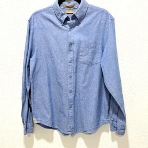 Bruno men's linen blend button-down shirt in‎ blue M